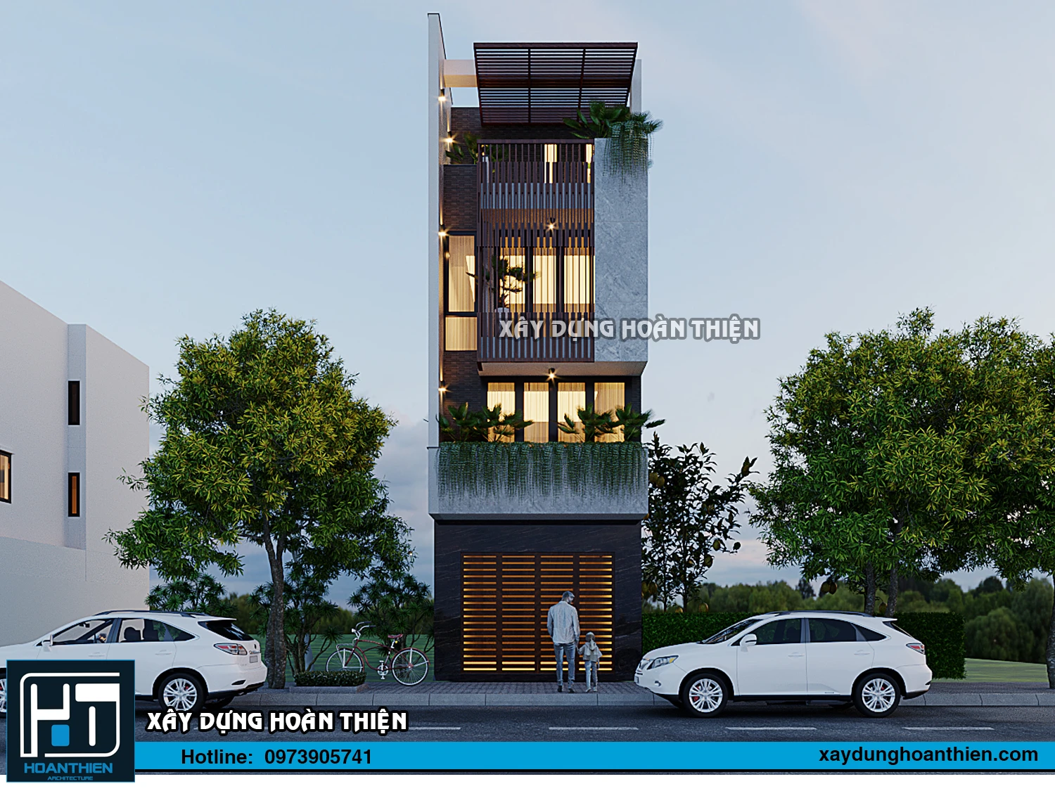 Mẫu nhà ống hiện đại 4,5 tầng diện tích 4,5x20m Mẫu nhà ống hiện đại 4,5 tầng diện tích 4,5x20m