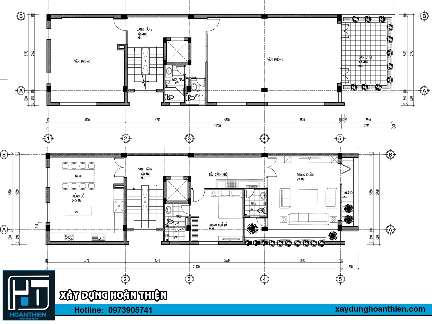 Mẫu nhà ở kết hợp văn phòng hai mặt tiền diện tích 6x26m Mẫu nhà ở kết hợp văn phòng hai mặt tiền diện tích 6x26m