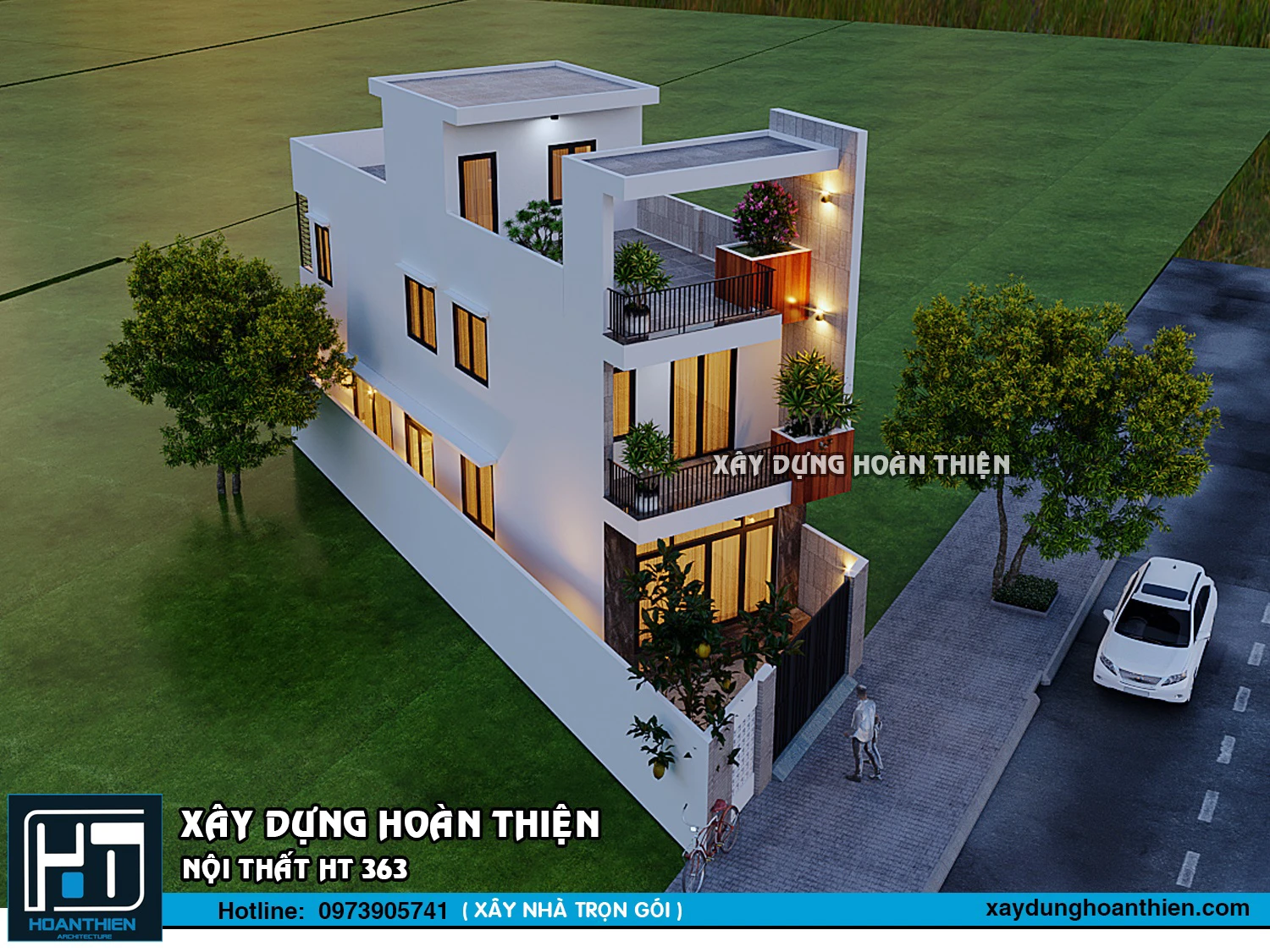 Mẫu nhà ống 3 tầng hiện đại diện tích 5x16m