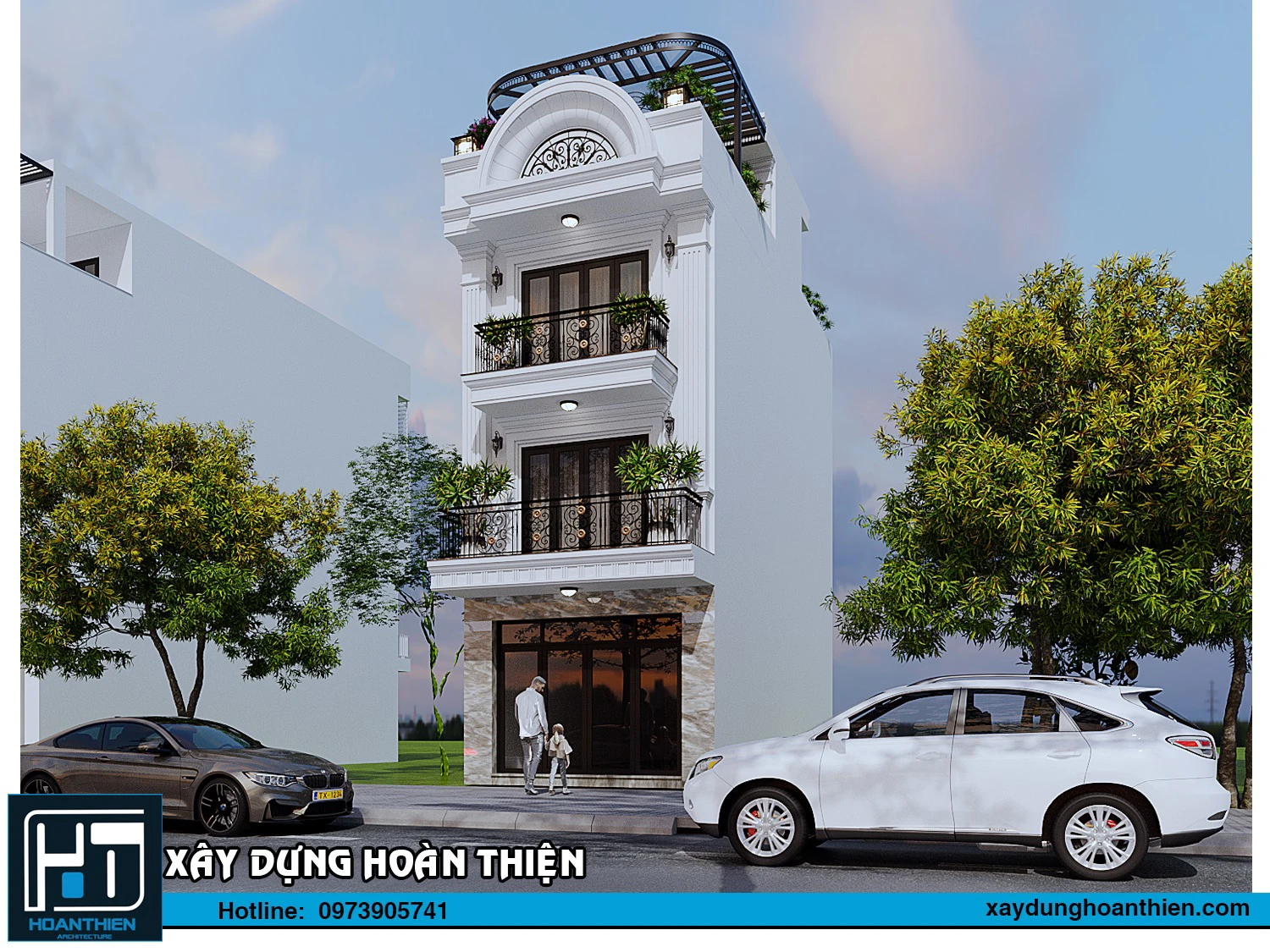 Thiết kế nhà ống tân cổ điển 4 tầng tại Kiến An, Hải Phòng Thiết kế nhà ống tân cổ điển 4 tầng tại Kiến An, Hải Phòng