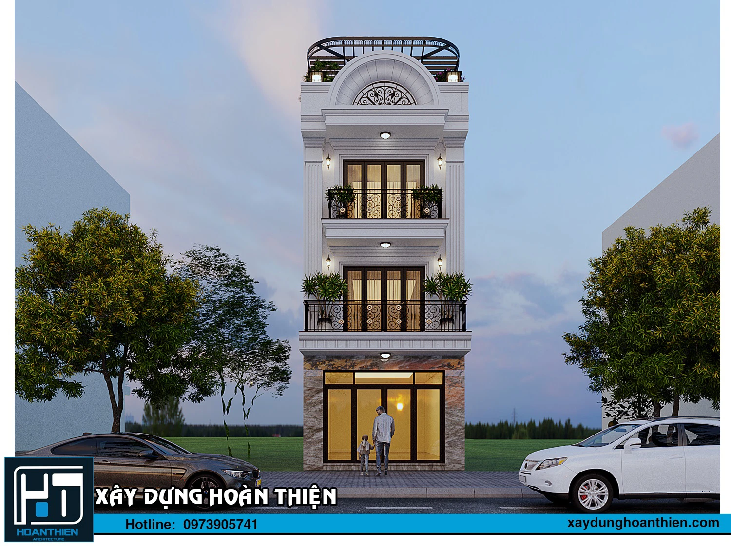 Thiết kế nhà ống tân cổ điển 4 tầng tại Kiến An, Hải Phòng Thiết kế nhà ống tân cổ điển 4 tầng tại Kiến An, Hải Phòng