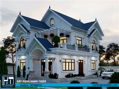 Thiết kế nội thất nhà phố tân cổ điển sang trọng tại Ninh Bình