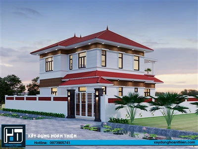 Mẫu biệt thự mái nhật 2 tầng, diện tích 10x15m