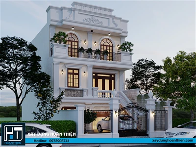 Mẫu biệt thự tân cổ điển 3 tầng, diện tích 9x20m