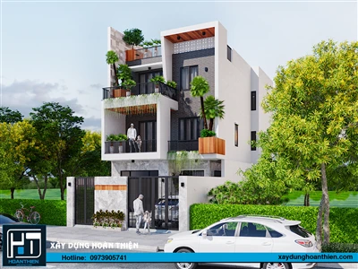 Mẫu biệt thự hiện đại 3 tầng, diện tích 7.5x20m
