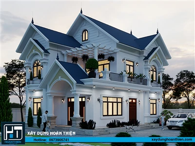 Mẫu biệt thự tân cổ điển 2 tầng, diện tích 10x13m