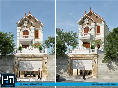 Thiết kế nhà ống tân cổ điển 3 tầng, diện tích  6x17m