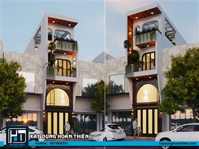 Mẫu nhà ống hiện đại 4 tầng, diện tích 4x28m