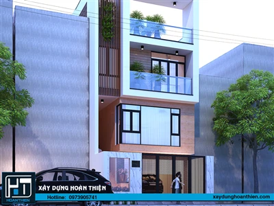 Mẫu nhà ống hiện đại 4 tầng, diện tích: 8x20m