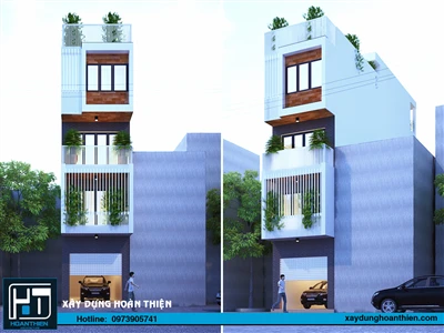 Mẫu nhà ống hiện đại 4.5 tầng, diện tích: 4x20m
