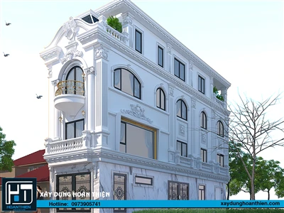 Mẫu nhà ống tân cổ điển 4 tầng, diện tích: 5x20m
