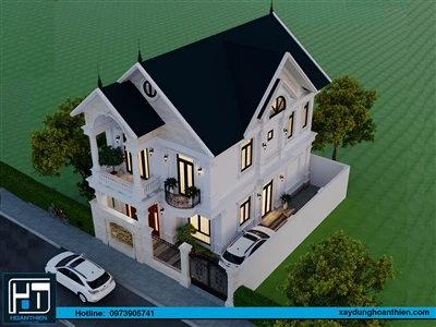 Thiết kế biệt thự tân cổ điển 2 tầng đẹp tại An Lão, Hải Phòng