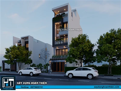 Mẫu nhà ống hiện đại 5 tầng, diện tích 5x20m