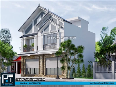 Mẫu biệt thự tân cổ điển 2 tầng diện tích 9,5x9m tại Vĩnh Bảo, Hải Phòng