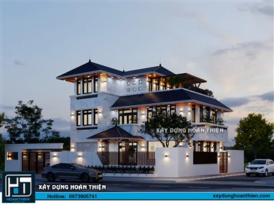 Thiết kế biệt thự hiện đại 3 tầng  tại Hưng Yên