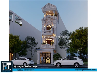 Mẫu thiết kế nhà ông kiểu pháp 4 tầng diện tích 4,5x20m tại Hải Phòng