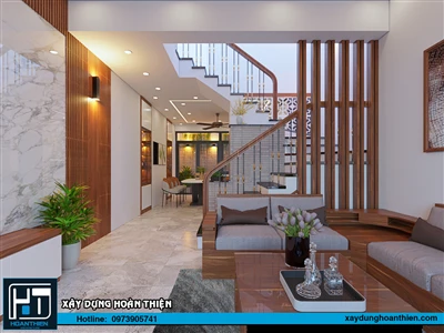 Thiết kế, thi công nội thất hiện đại nhà ống 3 tầng