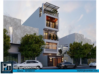 Mẫu nhà ống hiện đại 5 tầng diện tích 5x20m tại hải phòng