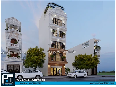 Mẫu nhà ống tân cổ điển 6 tầng mặt tiền 6m tại Hải Phòng