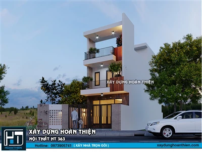 Mẫu nhà ống 3 tầng hiện đại diện tích 5x16m