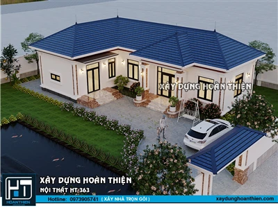 Biệt thự vườn  mái nhật 1 tầng hiện đại  tại Vĩnh Bảo Hải Phòng