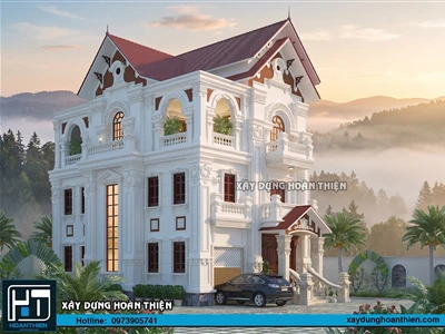 Mẫu biệt thự tân cổ điển 3 tầng diện tích 9,5x17m